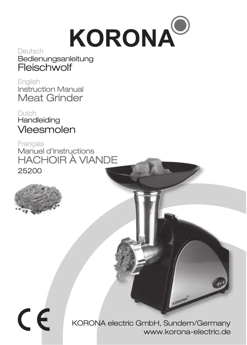 Page 1 de la notice Manuel utilisateur Korona 25200