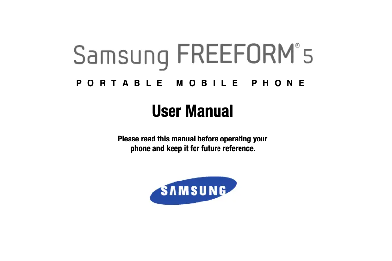 Page 1 de la notice Manuel utilisateur Samsung Freeform 5