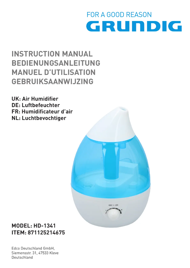 Page n°1 - Manuel utilisateur Grundig HD-1341