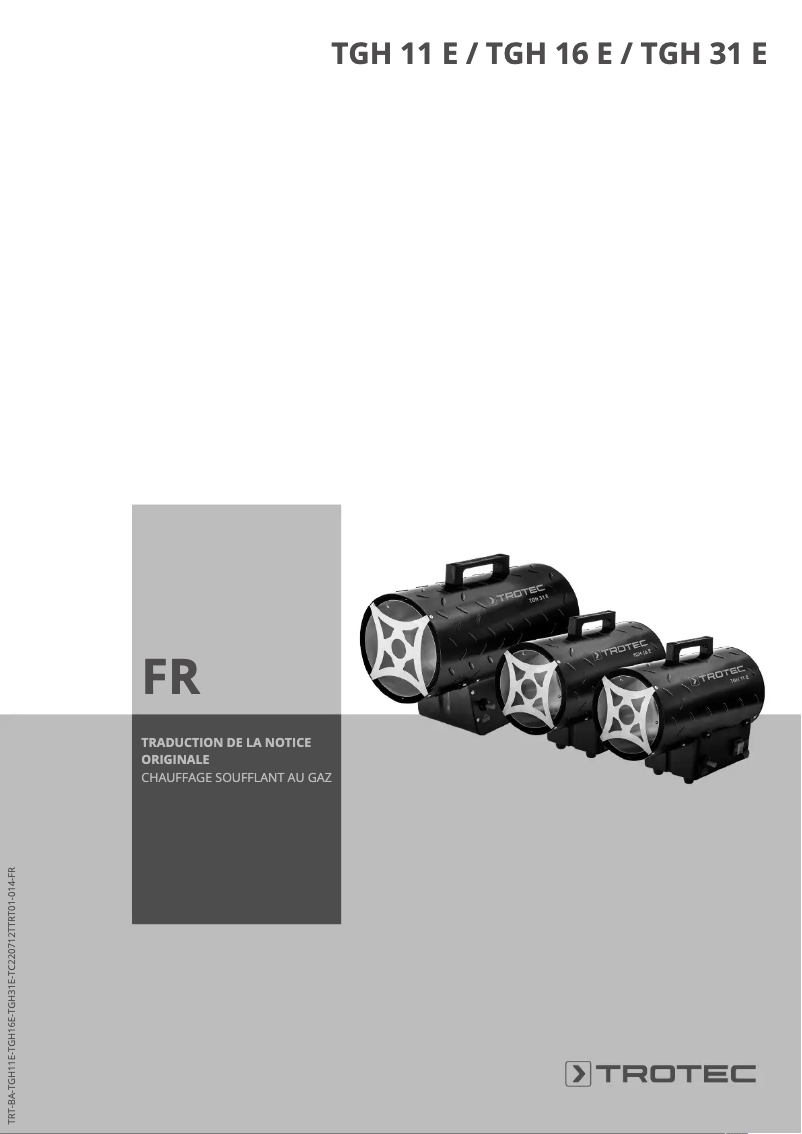 Page 1 de la notice Manuel utilisateur Trotec TGH 31 E