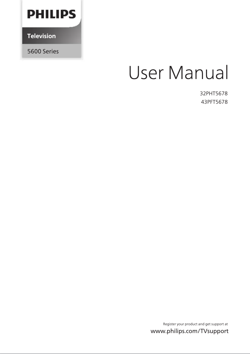 Page n°1 - Manuel utilisateur Philips 43PFT5678