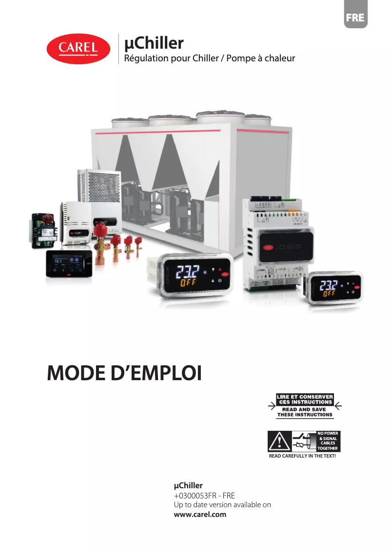 Page 1 de la notice Manuel utilisateur Carel µChiller