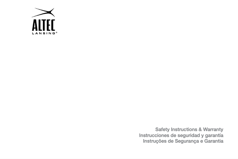 Page n°1 - Manuel utilisateur Altec Lansing FX3021