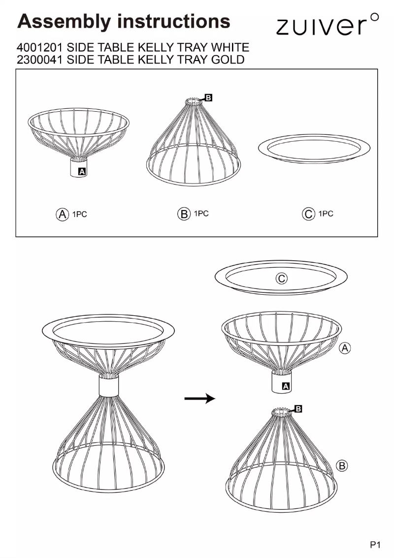 Image de la première page du manuel de l'appareil Kelly Tray