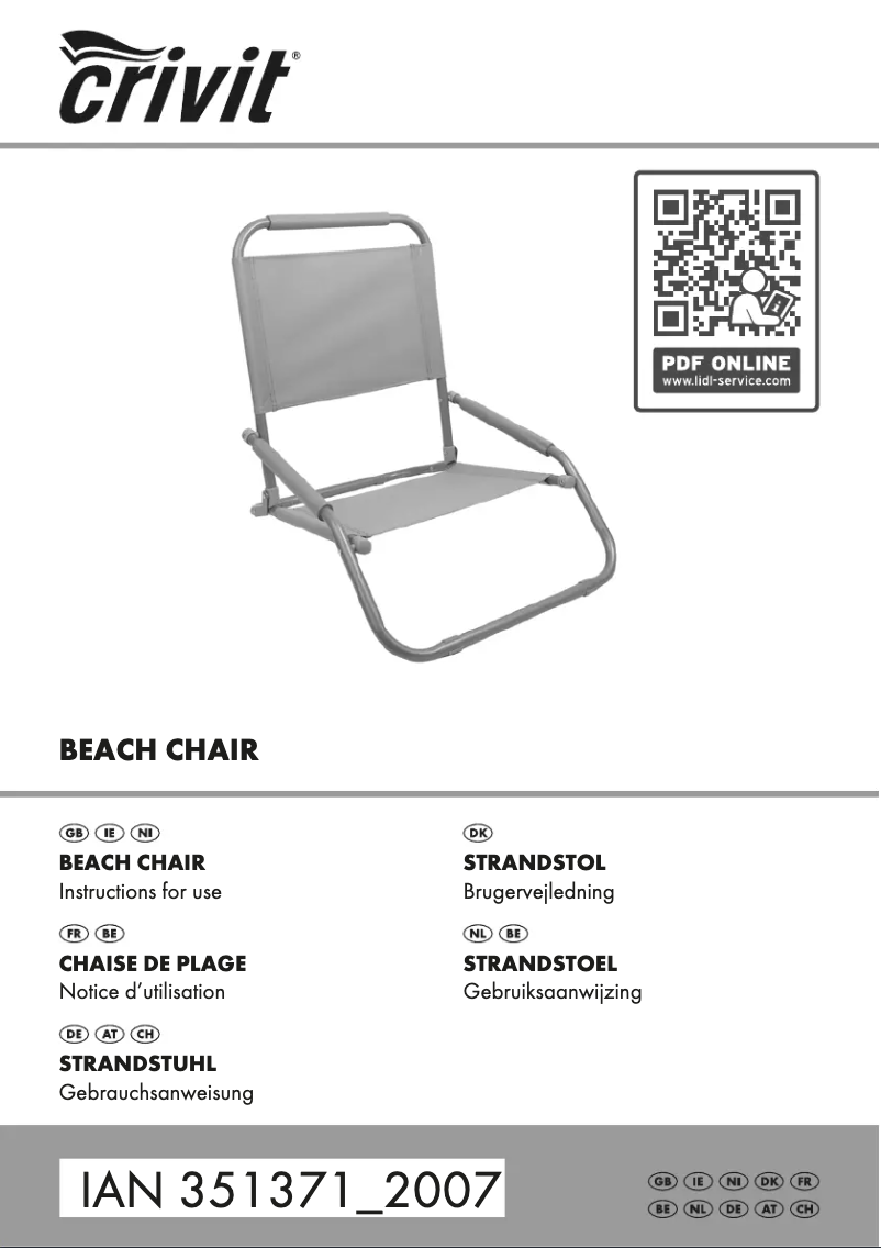 Page 1 de la notice Manuel utilisateur Crivit IAN 351371