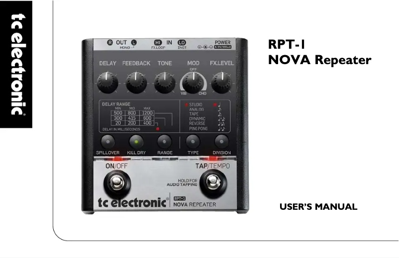 Page n°1 - Manuel utilisateur TC Electronic Nova Repeater