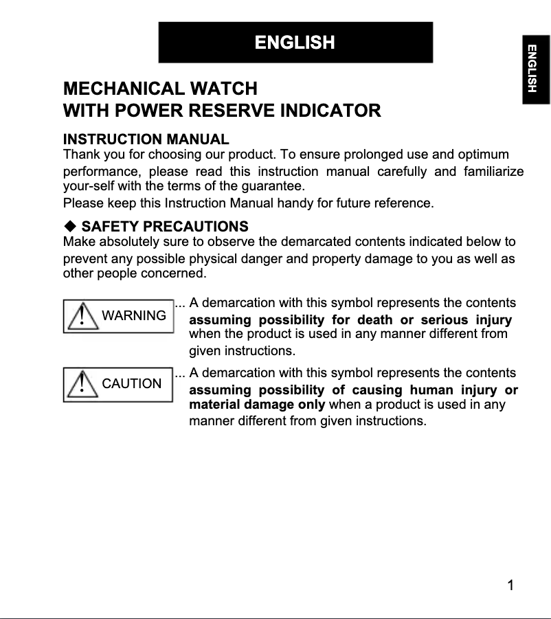 Page 1 de la notice Manuel utilisateur ORIENT Contemporary FM01001B