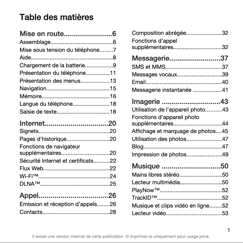Image de la première page du manuel de l'appareil G705