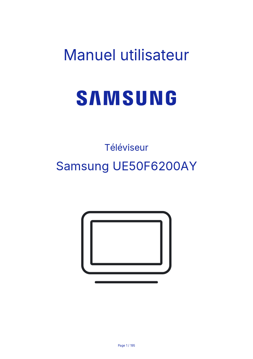 Page n°1 - Manuel utilisateur Samsung UE50F6200AY
