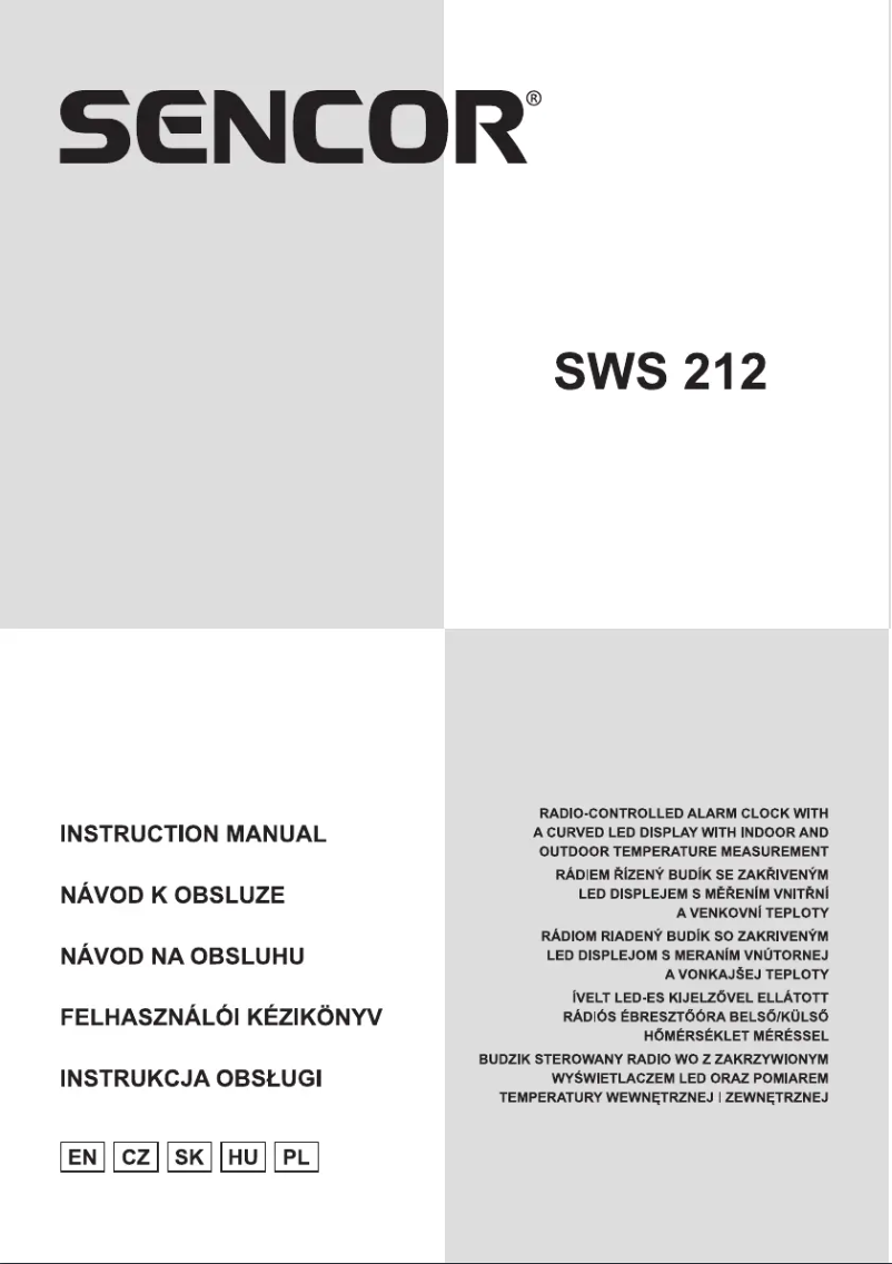 Image de la première page du manuel de l'appareil SWS 212