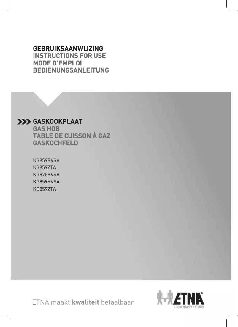 Page 1 de la notice Manuel utilisateur Etna KG959RVSA