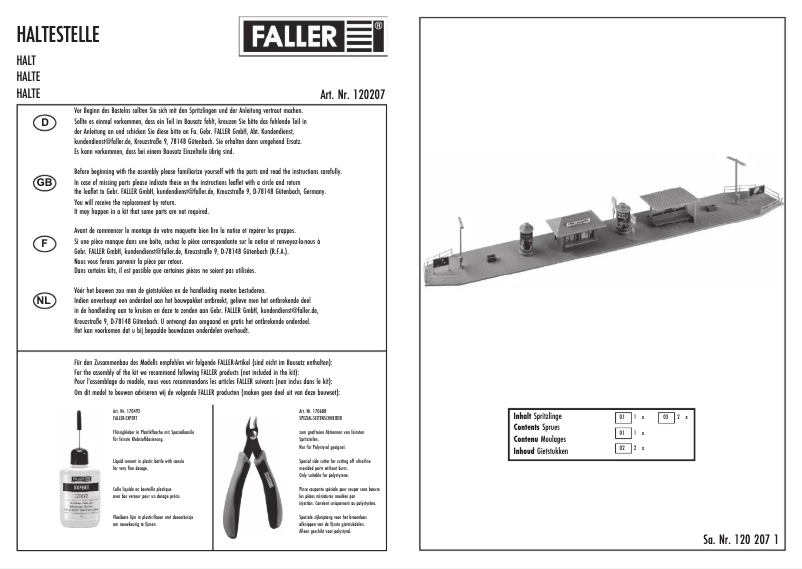 Page 1 de la notice Manuel utilisateur Faller 120207