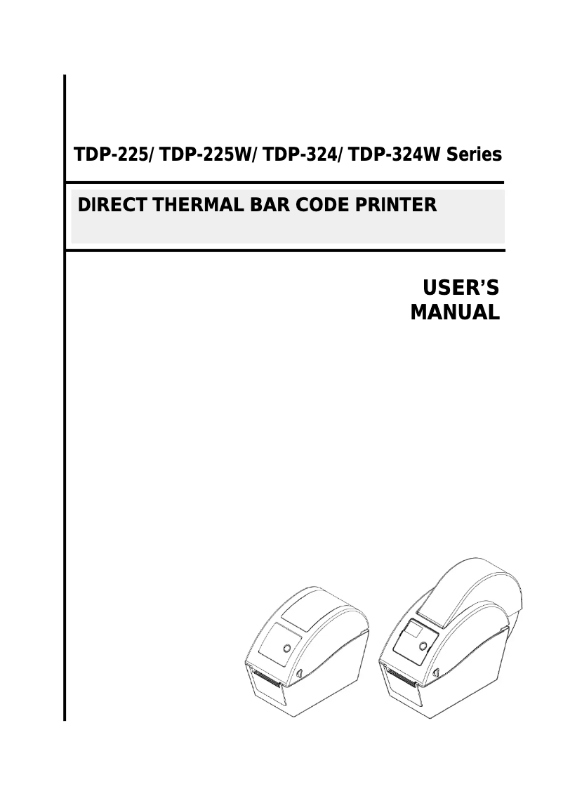 Image de la première page du manuel de l'appareil TDP-225W