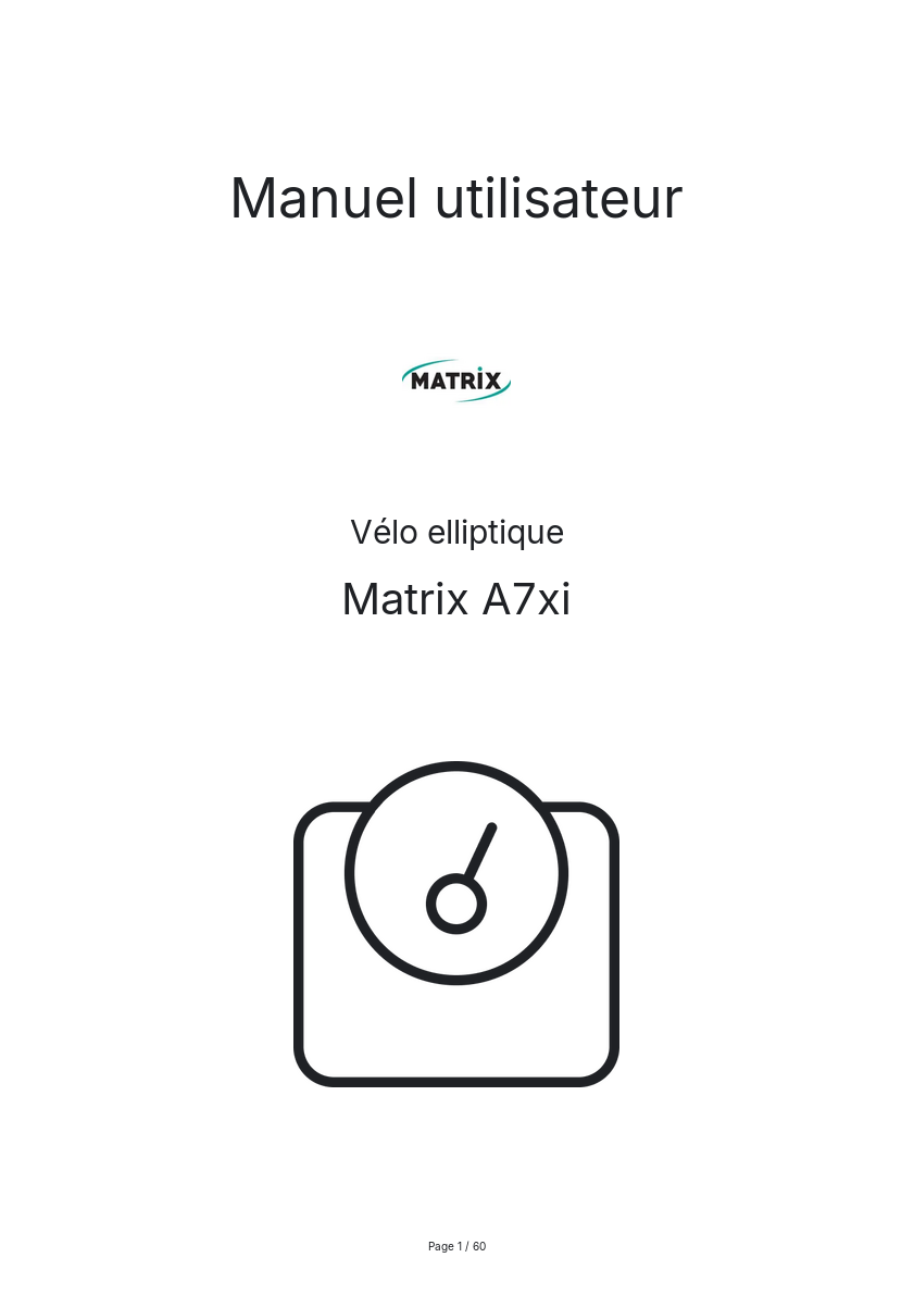 Image de la première page du manuel de l'appareil A7xi