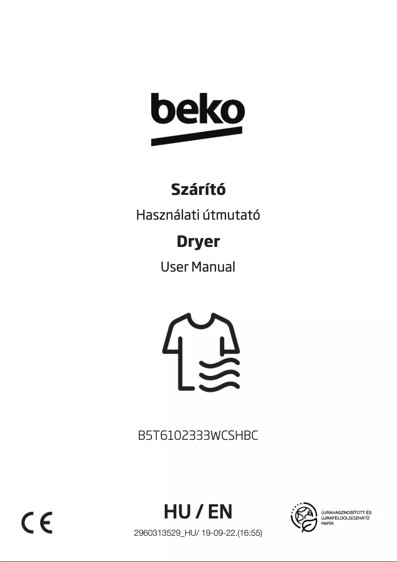 Page 1 de la notice Manuel utilisateur Beko B5T6102333WCSHBC