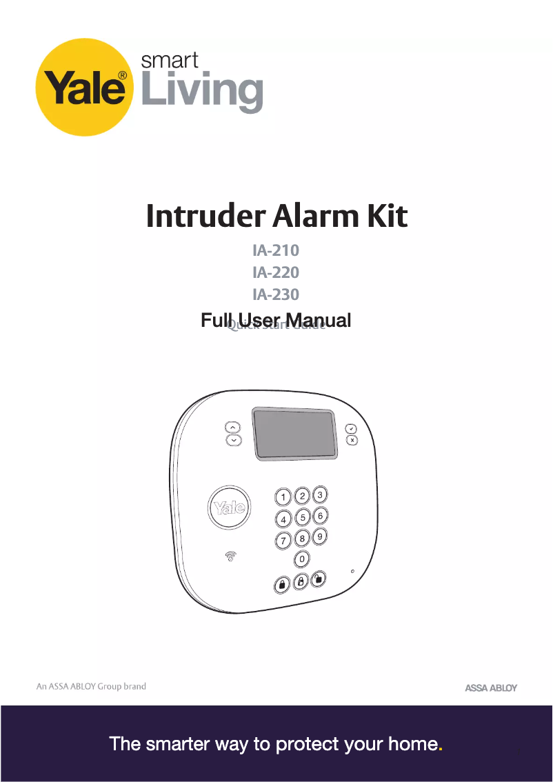 Page 1 de la notice Manuel utilisateur Yale Intruder Alarm Kit IA-210