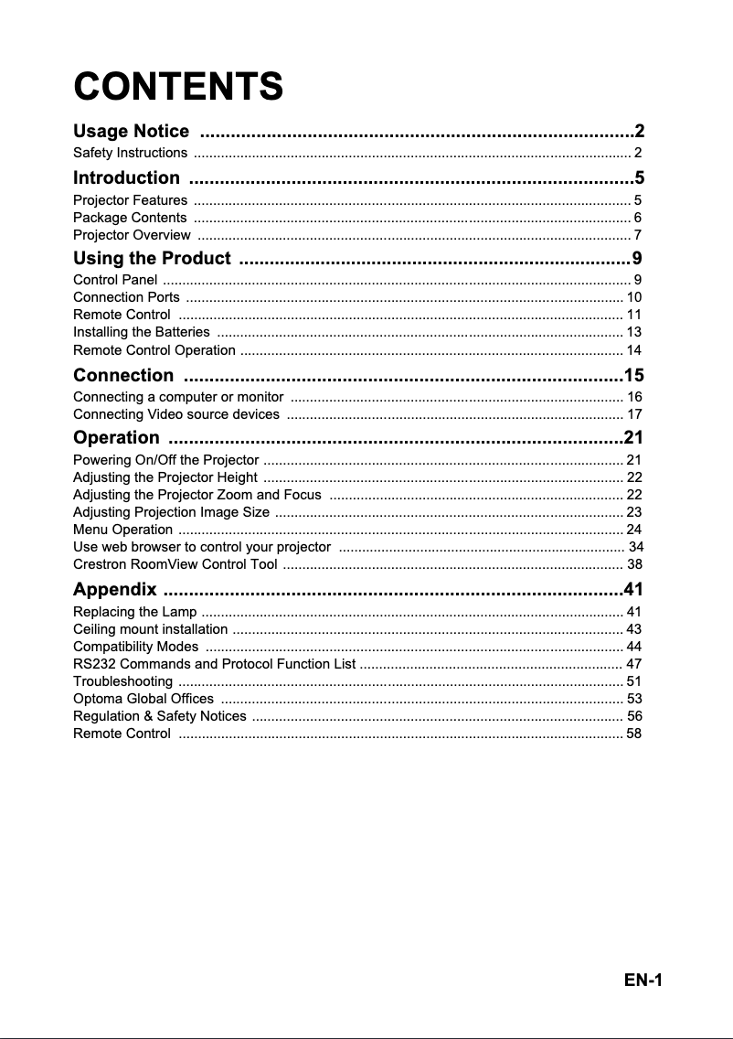 Page n°1 - Manuel utilisateur Optoma TW631-3D