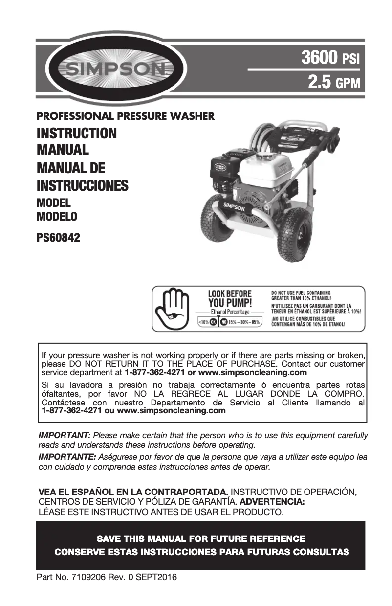 Page n°1 - Manuel utilisateur Simpson PowerShot PS60842