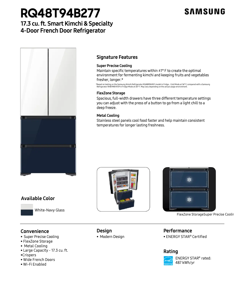 Página 1 del manual Ficha técnica Samsung RQ48T94B277