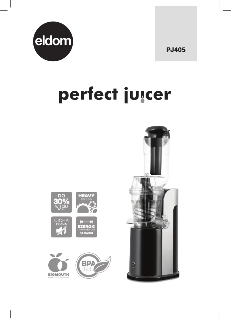 Page n°1 - Manuel utilisateur Eldom Perfect Juicer PJ405