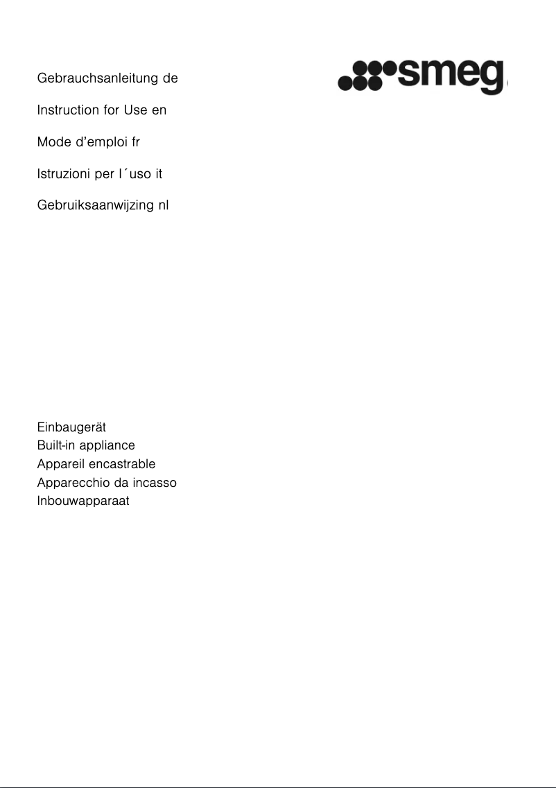 Page 1 de la notice Manuel utilisateur Smeg CID280NF