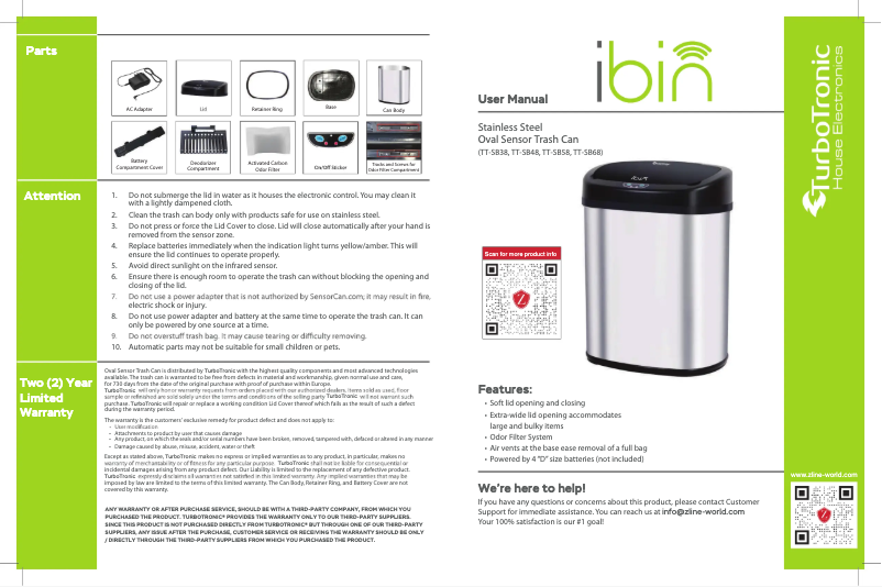 Image de la première page du manuel de l'appareil ibin TT-SB48
