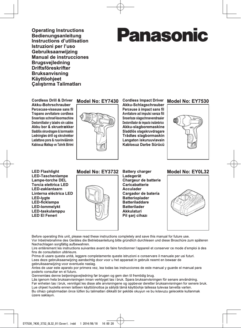 Page 1 de la notice Manuel utilisateur Panasonic EY7430LA2S