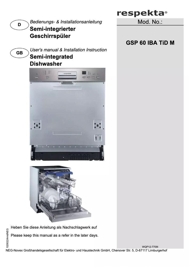 Image de la première page du manuel de l'appareil Asta GSP60IBATIDM
