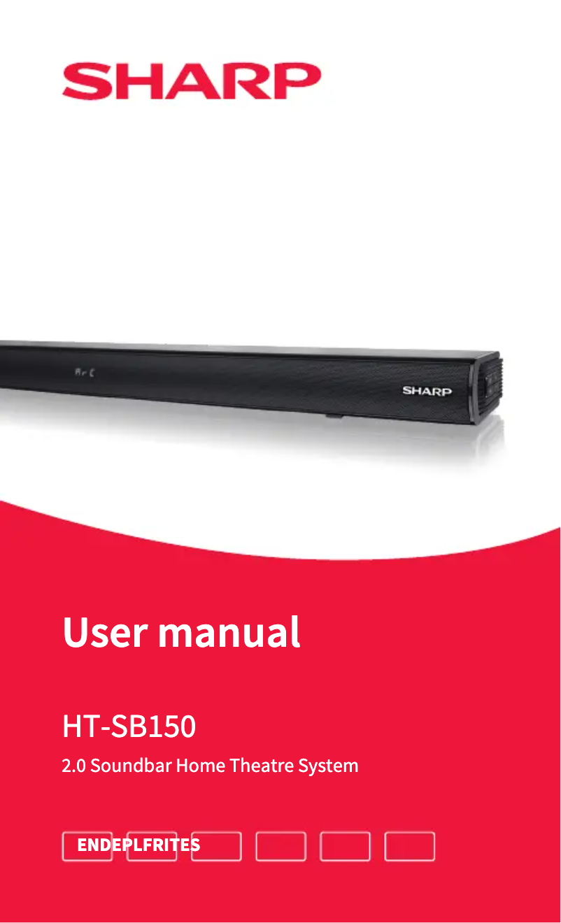 Page 1 of the manual User Manual Sharp HT-SB150