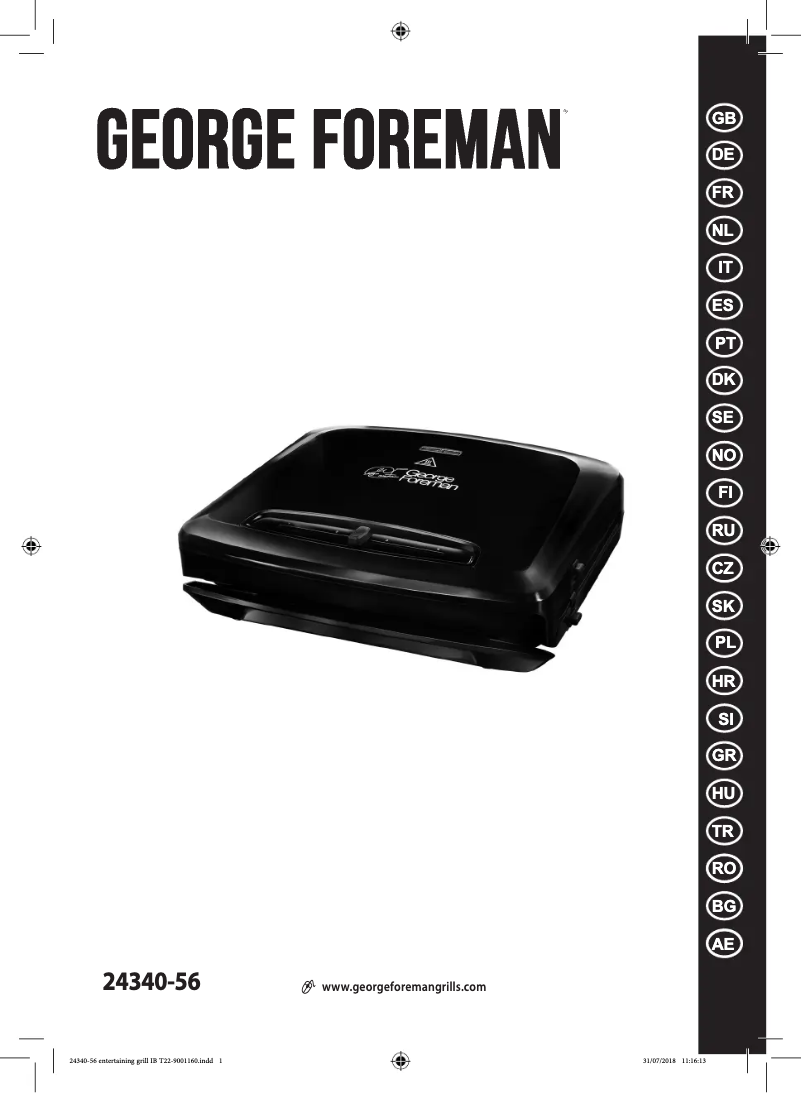 Page 1 de la notice Manuel utilisateur George Foreman 24340-56