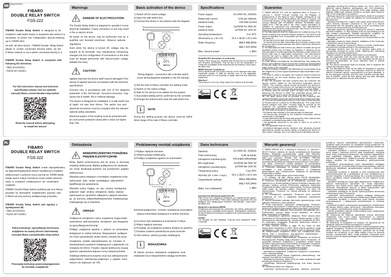 Page n°1 - Manuel utilisateur Fibaro FGS-222