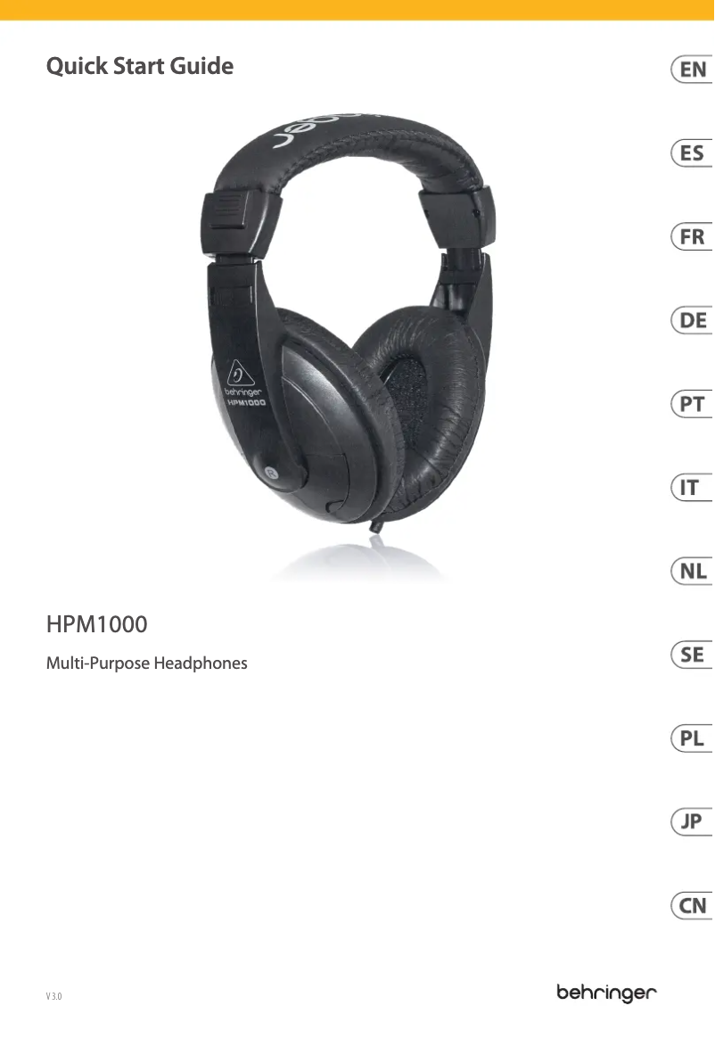 Page n°1 - Guide de démarrage rapide Behringer HPM1000