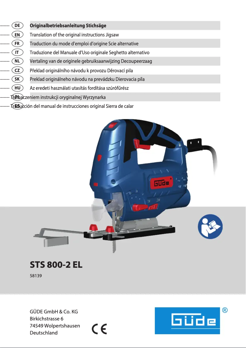 Page n°1 - Manuel utilisateur Güde STS 800-2 EL