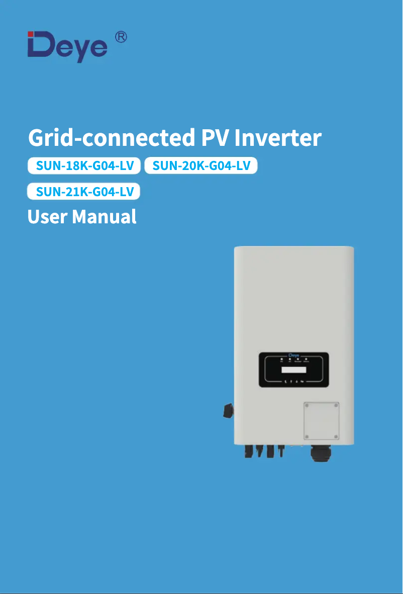 Image de la première page du manuel de l'appareil SUN-21K-G04-LV
