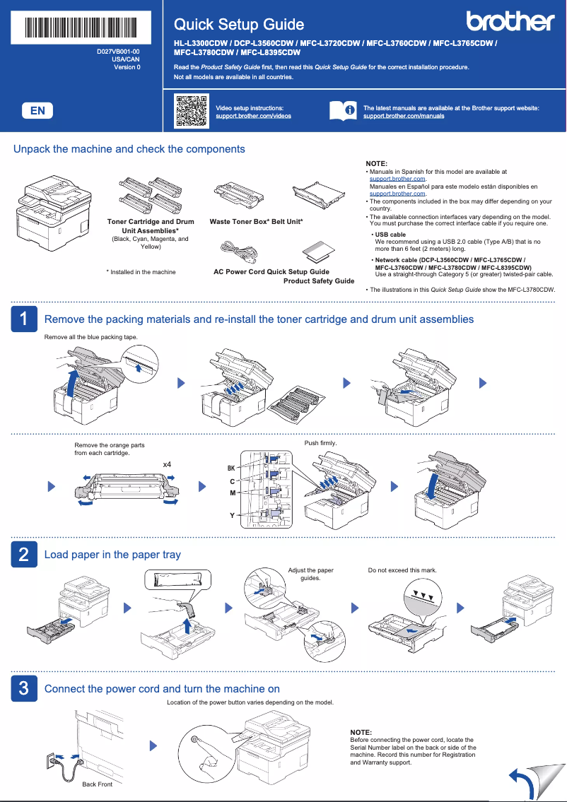 Page 1 de la notice Manuel utilisateur Brother MFC-L3765CDW