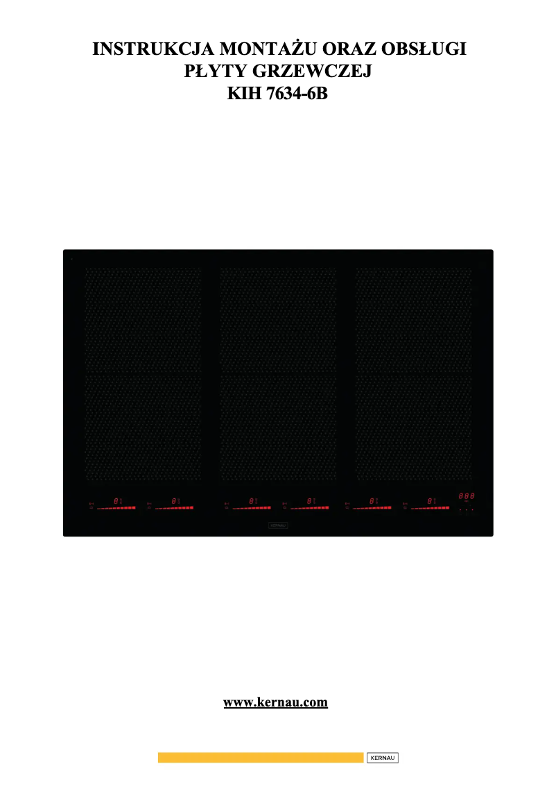 Page 1 de la notice Manuel utilisateur Kernau KIH 7634-6B