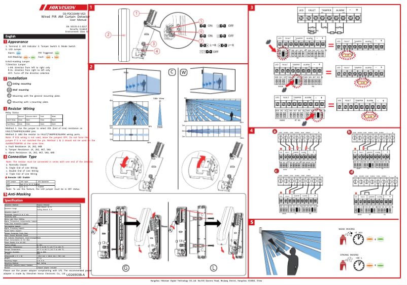 Page 1 de la notice Manuel utilisateur Hikvision DS-PDC10AM-VG3
