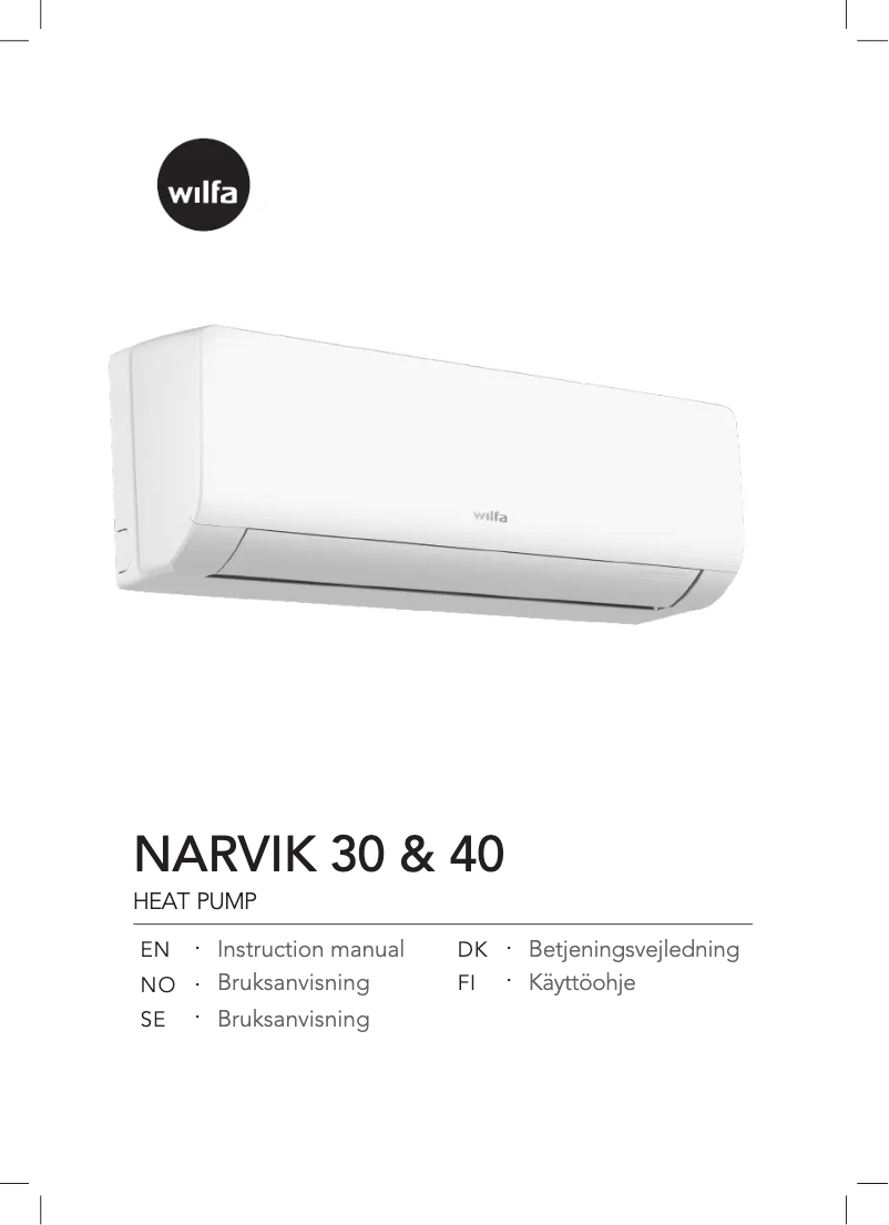 Page n°1 - Manuel utilisateur Wilfa NARVIK 30