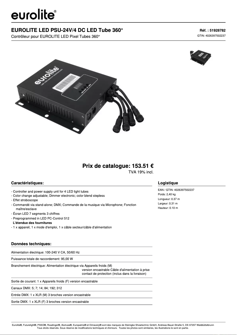 Image de la première page du manuel de l'appareil LED PSU-24V/4 DC