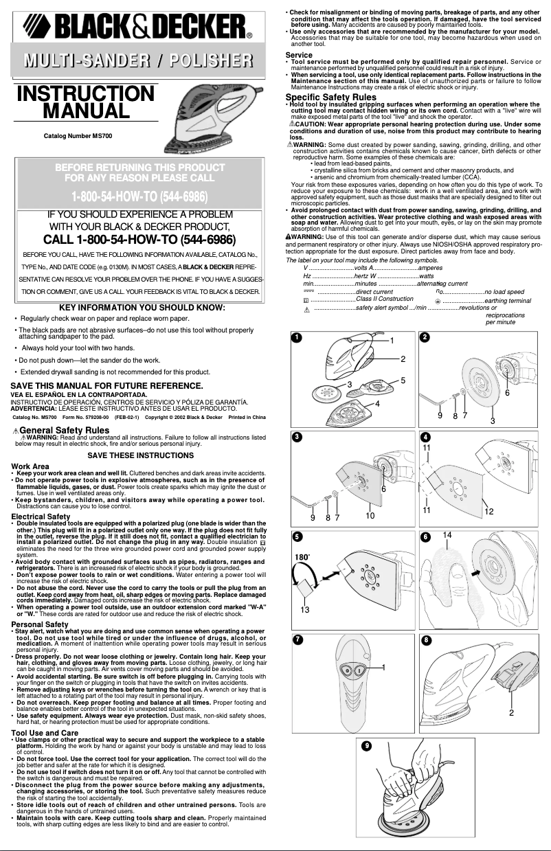 Page 1 de la notice Manuel utilisateur Black & Decker MS700