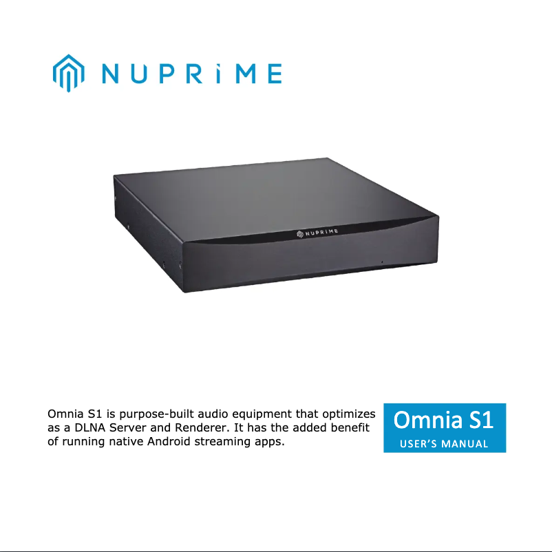 Image de la première page du manuel de l'appareil Omnia S1