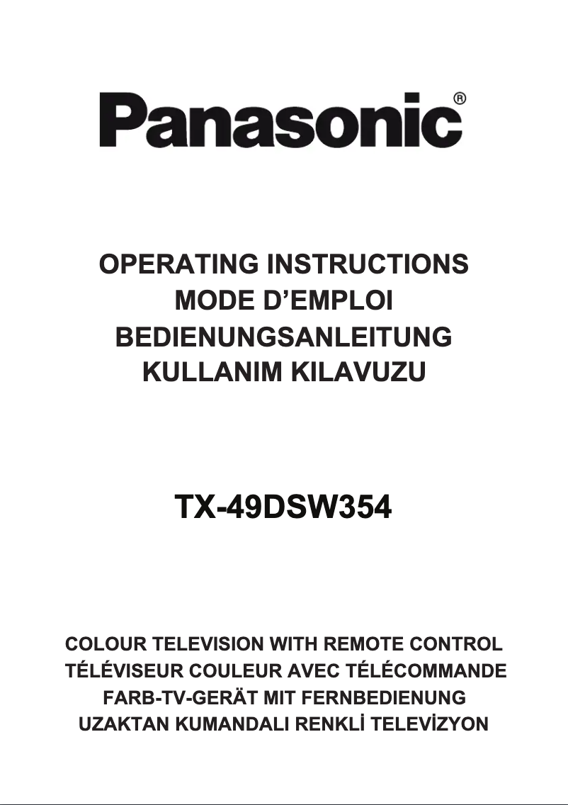 Page 1 de la notice Manuel utilisateur Panasonic Viera TX-49DSW354