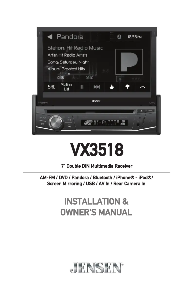 Page 1 de la notice Manuel utilisateur Jensen VX3518