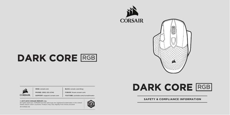 Page 1 de la notice Instructions de sécurité Corsair Dark Core RGB