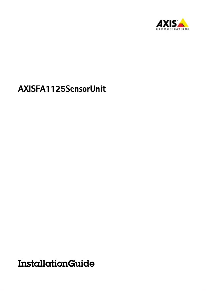 Page 1 de la notice Manuel utilisateur Axis FA1125