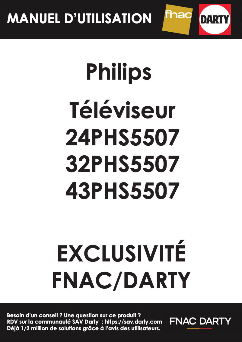 Page 1 de la notice Manuel utilisateur Philips 24PHS5507