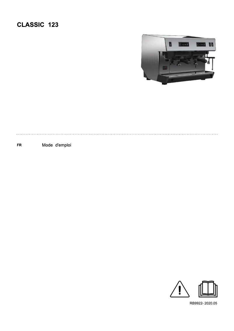 Page n°1 - Manuel utilisateur UNIC CLASSIC 1