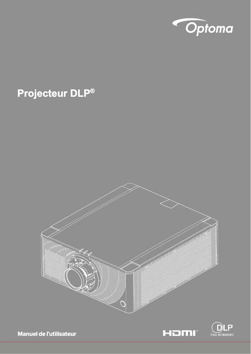 Page 1 de la notice Manuel utilisateur Optoma ZK750