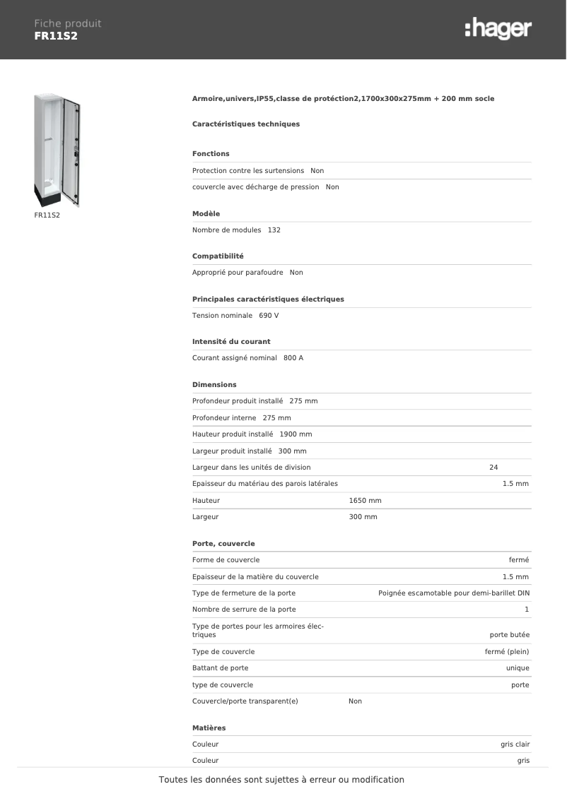 Image de la première page du manuel de l'appareil FR11S2