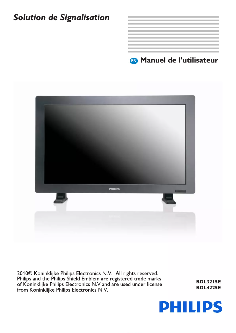 Page n°1 - Manuel utilisateur Philips BDL4225E